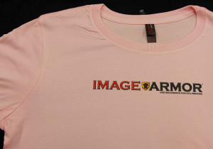 Image Armor Dark Shirt Formula on Pink T-Shirt