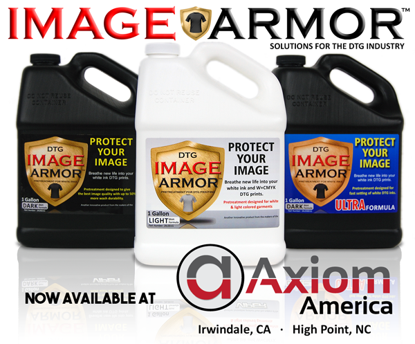 Axiom America Now Carrying Image Armor DTG Pretreatments