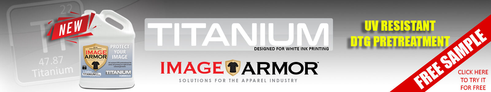 DTG Pretreatment - Titanium from Image Armor for UV Resistant Pretreatments